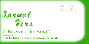 kornel hirs business card